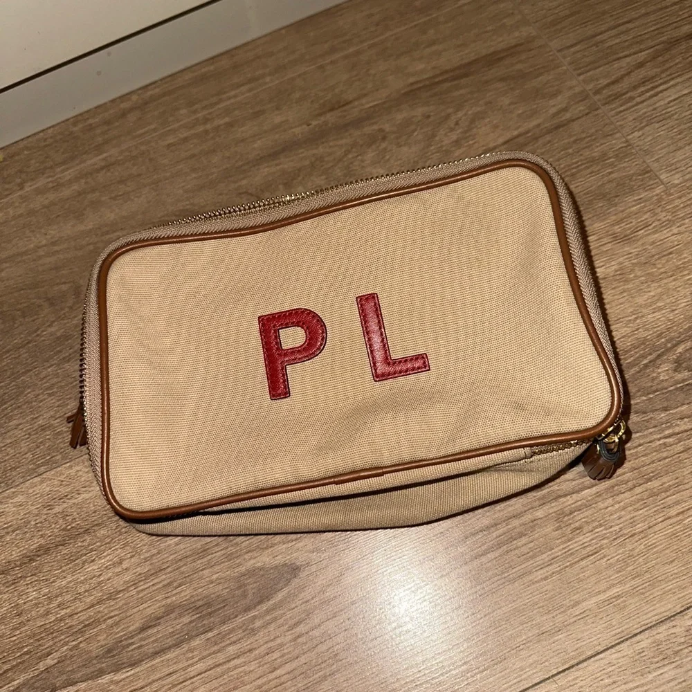 Anya Hindmarch Bespoke Walton Canvas in Natural/Tan Wash Bag